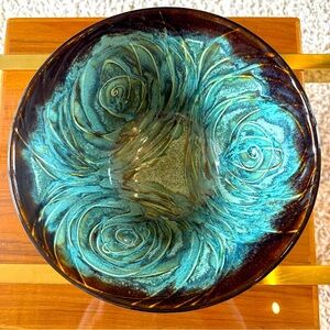 Louis Brud Handcrafted Pottery Bowl Art Pottery Vintage Blue